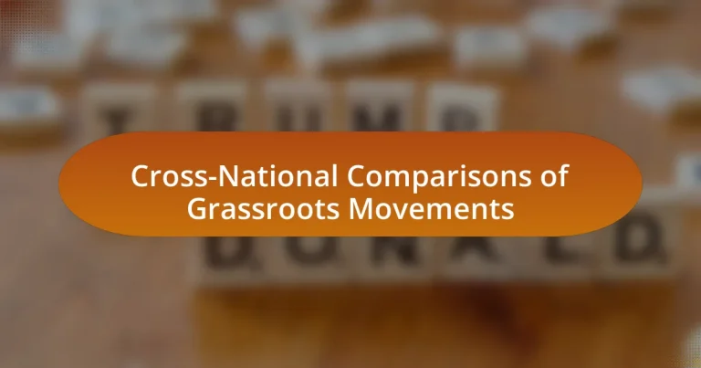 Cross-National Comparisons of Grassroots Movements