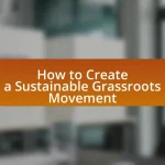 How to Create a Sustainable Grassroots Movement