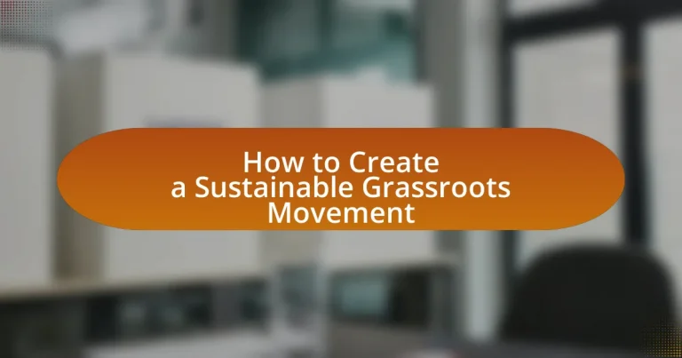 How to Create a Sustainable Grassroots Movement
