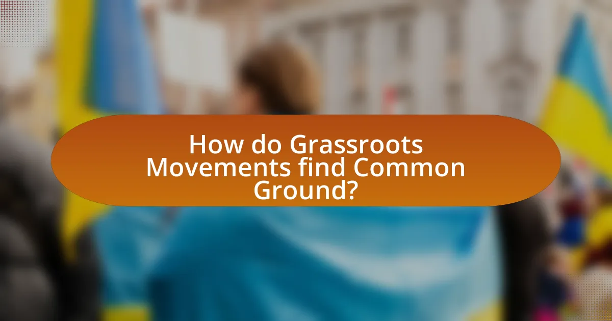 How do Grassroots Movements find Common Ground?
