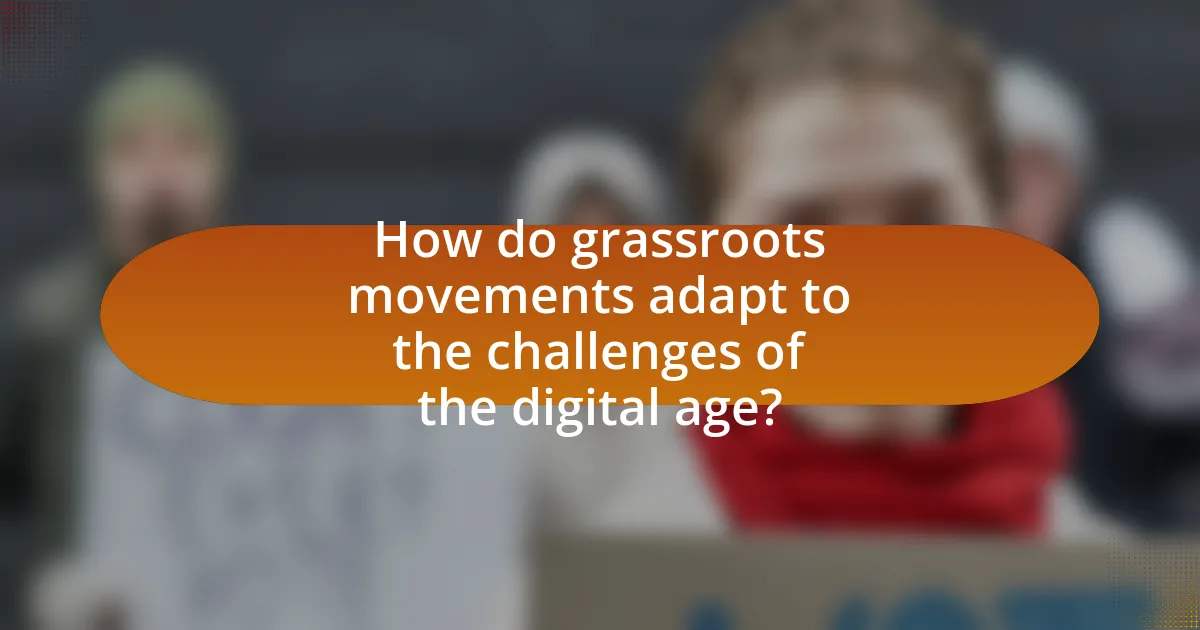 How do grassroots movements adapt to the challenges of the digital age?
