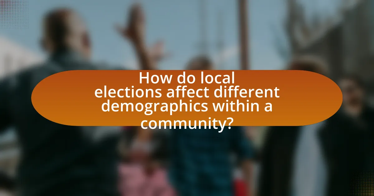 How do local elections affect different demographics within a community?