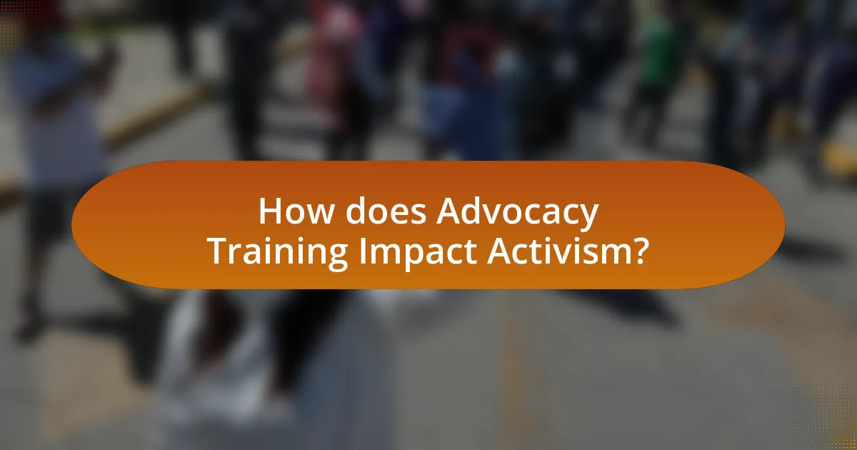 How does Advocacy Training Impact Activism?