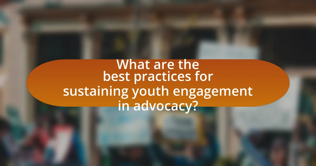 What are the best practices for sustaining youth engagement in advocacy?