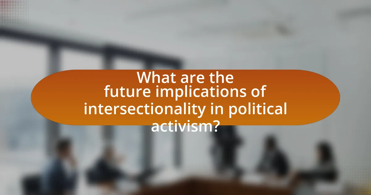 What are the future implications of intersectionality in political activism?