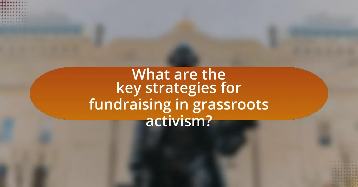 What are the key strategies for fundraising in grassroots activism?