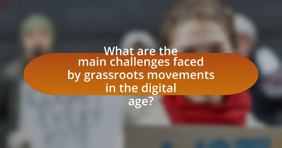 What are the main challenges faced by grassroots movements in the digital age?