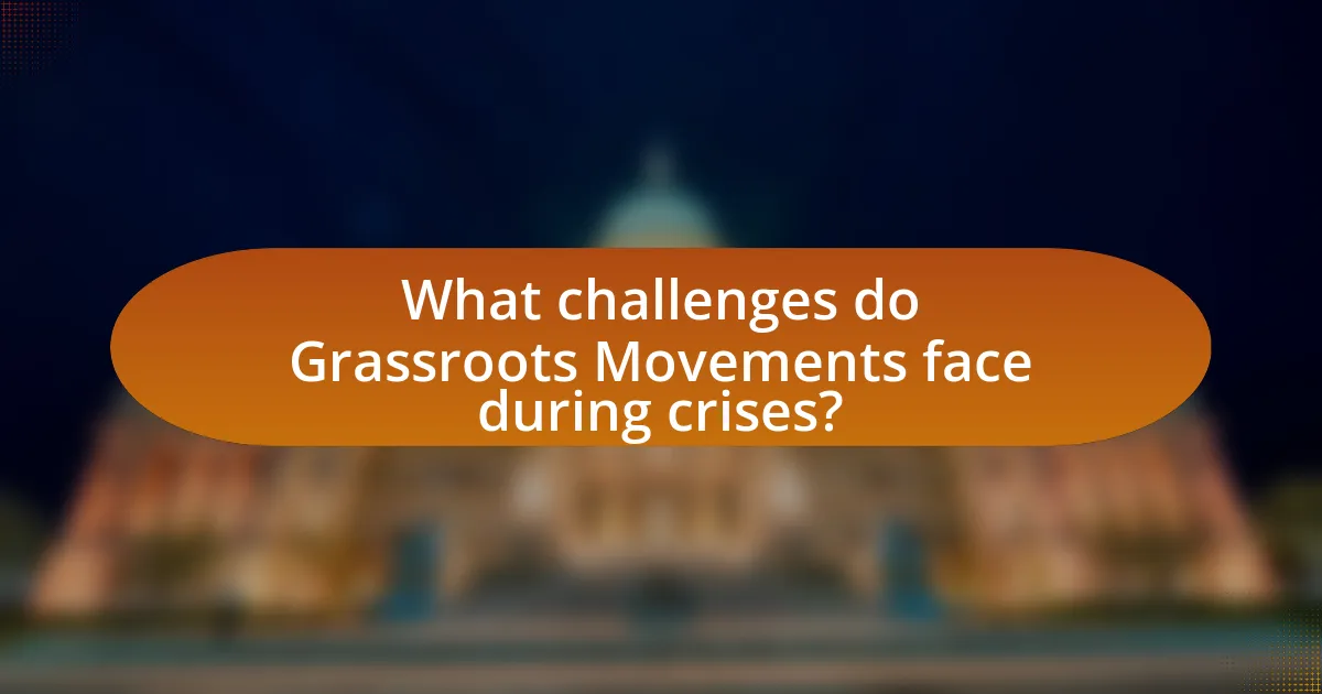 What challenges do Grassroots Movements face during crises?