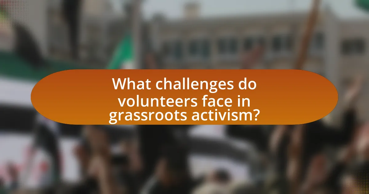 What challenges do volunteers face in grassroots activism?