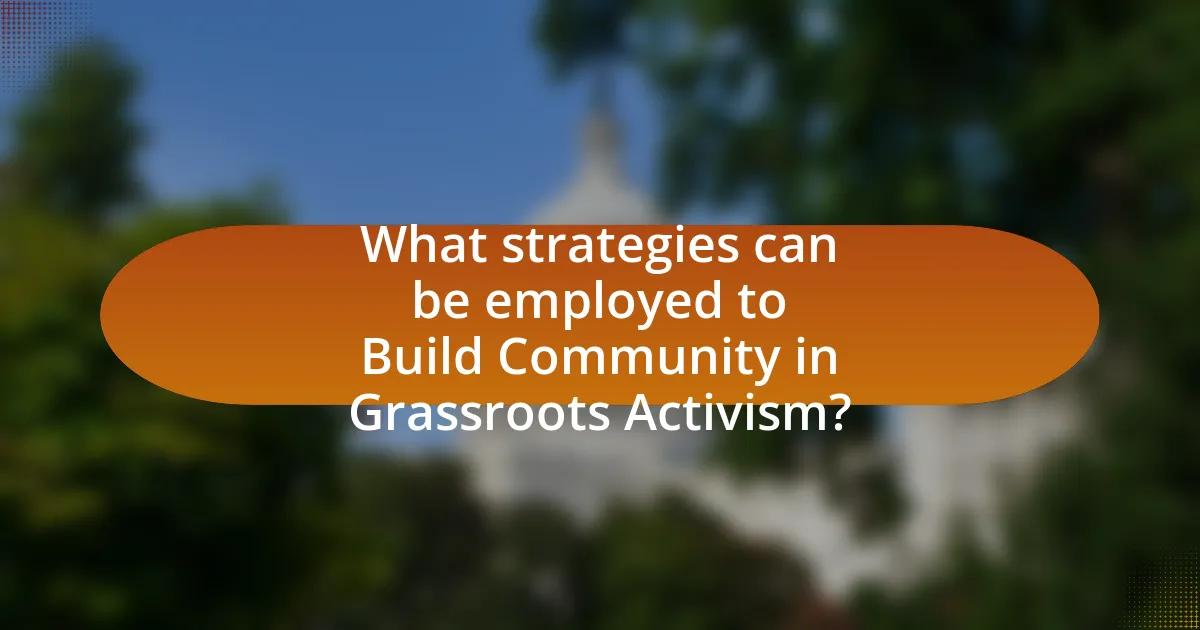 What strategies can be employed to Build Community in Grassroots Activism?